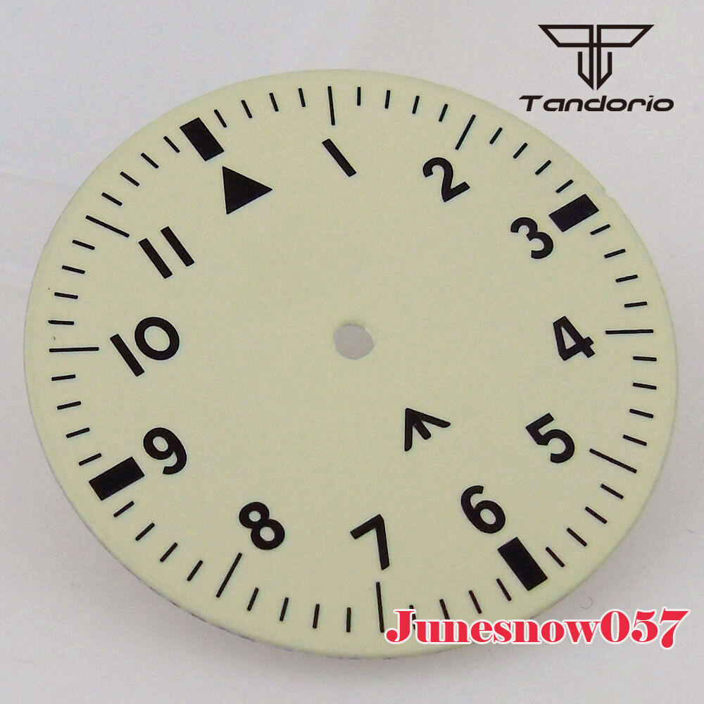 Fit NH35A NH36A SKX SRP ETA2824 PT 33.5MM Luminous White Watch Dial Black Hands