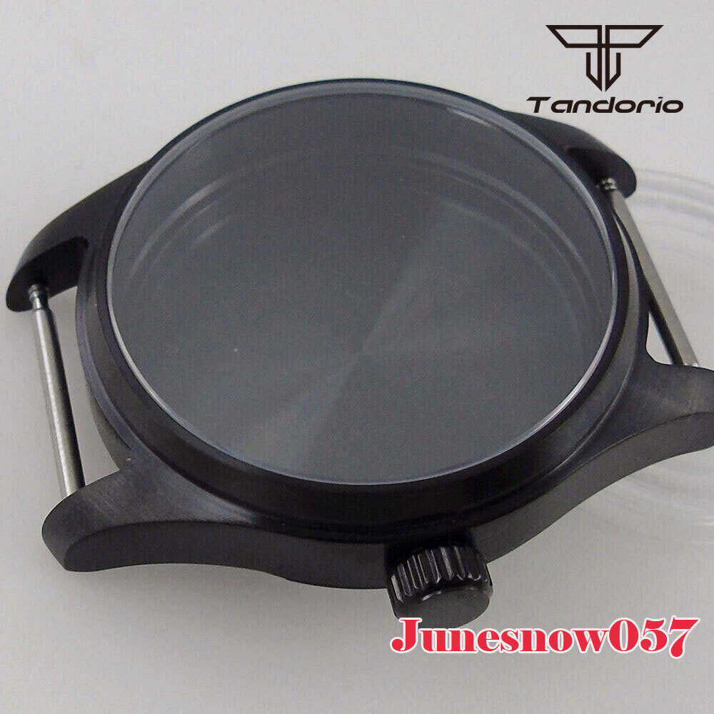 39MM Polit Black PVD Watch Case Watch Hand Dial Set Fit For NH35A NH36A NH34 SKX