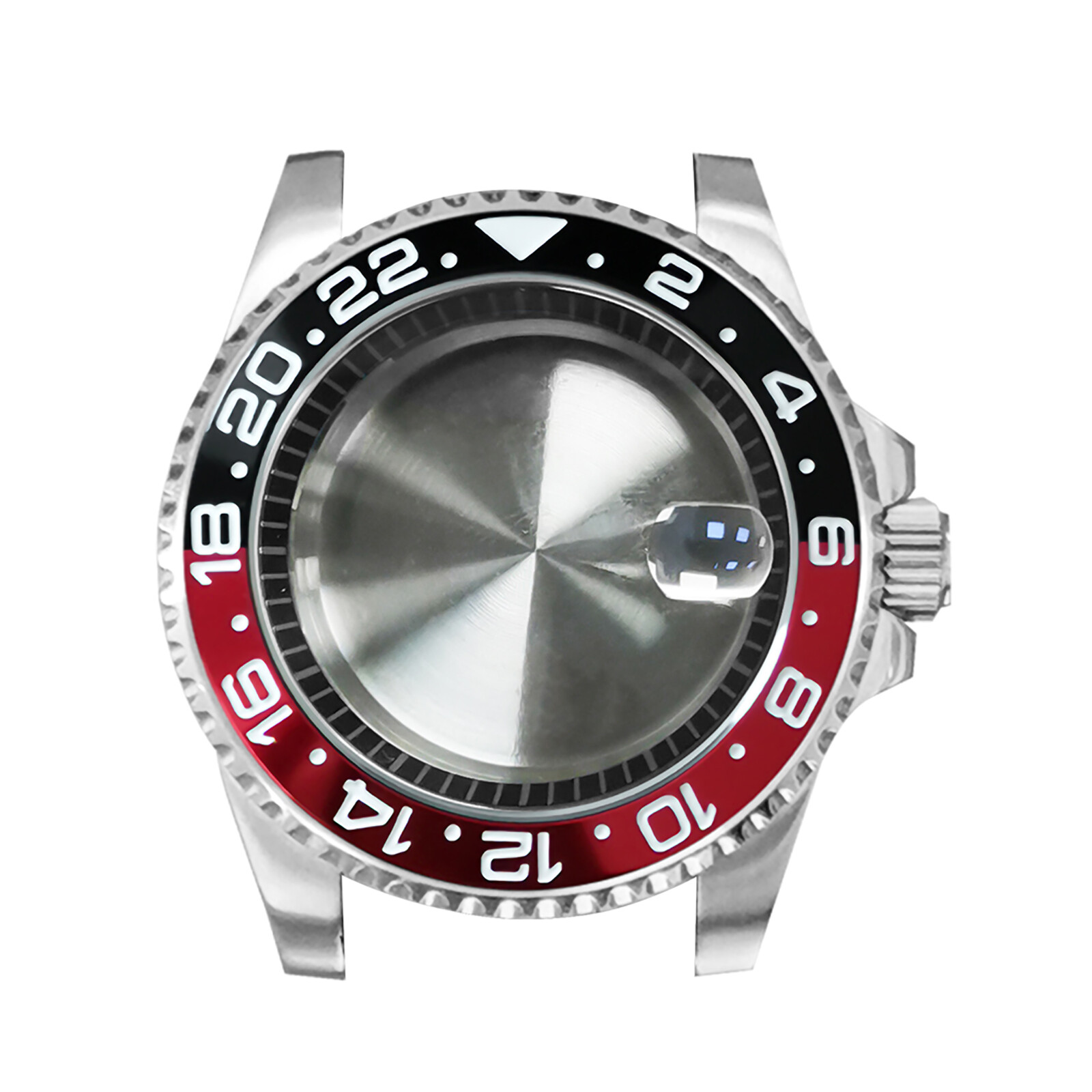 40MM Steel Watch Case Black Inner Ring Sapphire Magnifying Glass for NH35/NH36