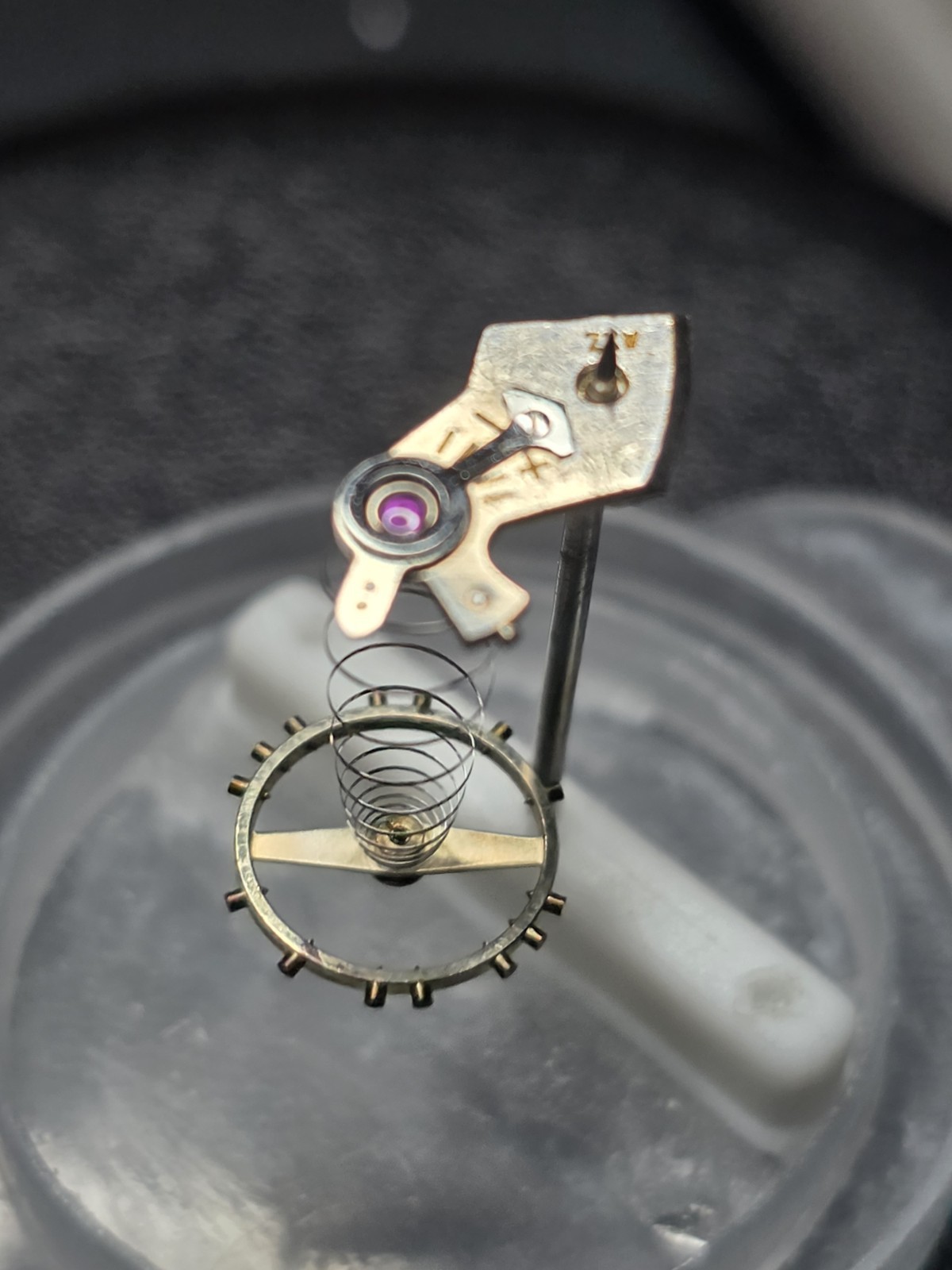 Vintage Benrus BH25 / ETA 679 Complete Balance/ Cock – Broken Top Pivot