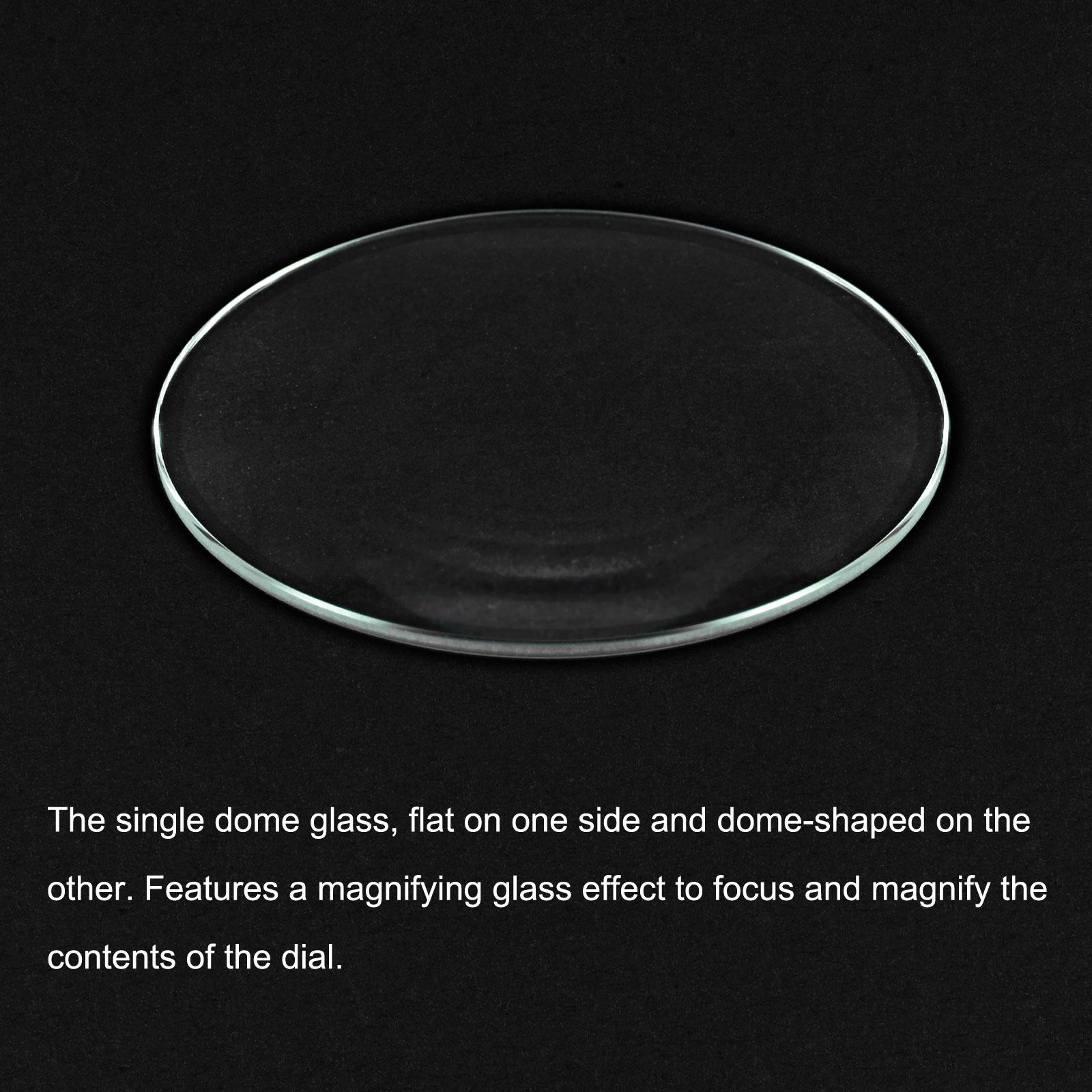 8Pcs 43.5mm Dia Watch Glass Crystal Lens Single Dome Round 1.5mm Edge Thickness