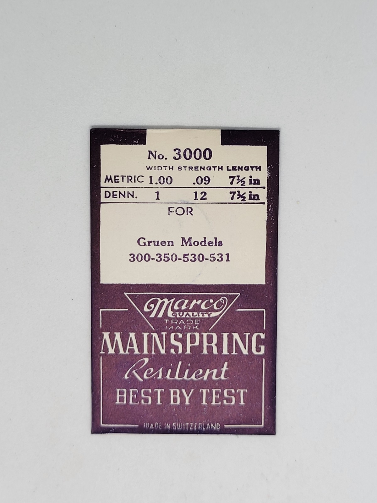 NOS Swiss Made Marco Mainspring #3000-3099 models pick one