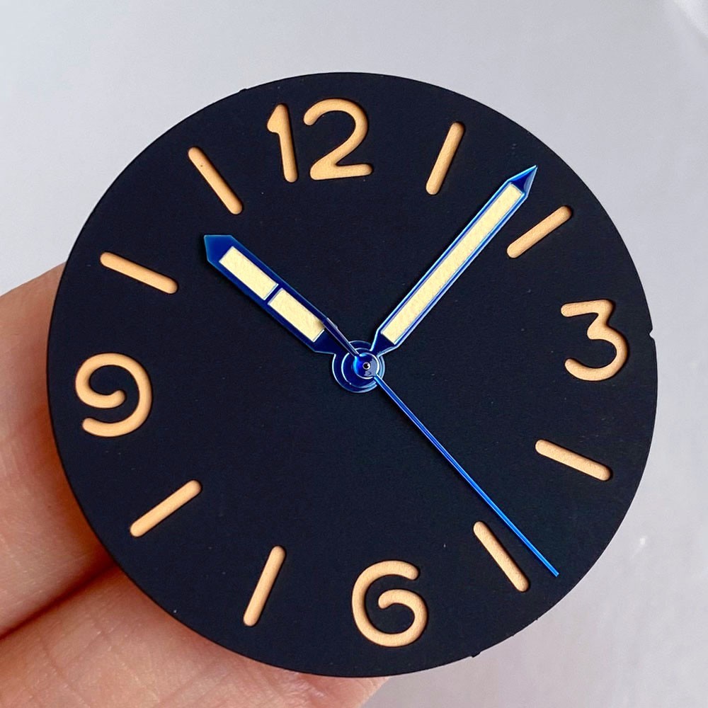 35mm California Black Coffee Watch Dial Roman Numeral fit NH35 NH36 Miyota 8215