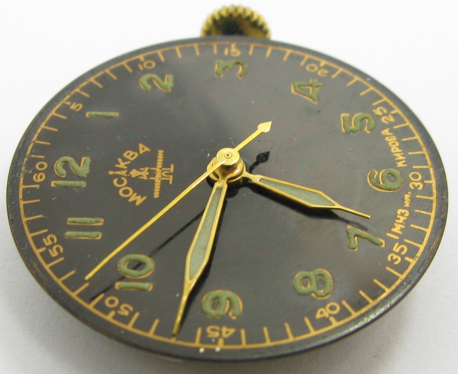 First Moscow Watch Factory 16 jewels watch movement & original Dial for parts