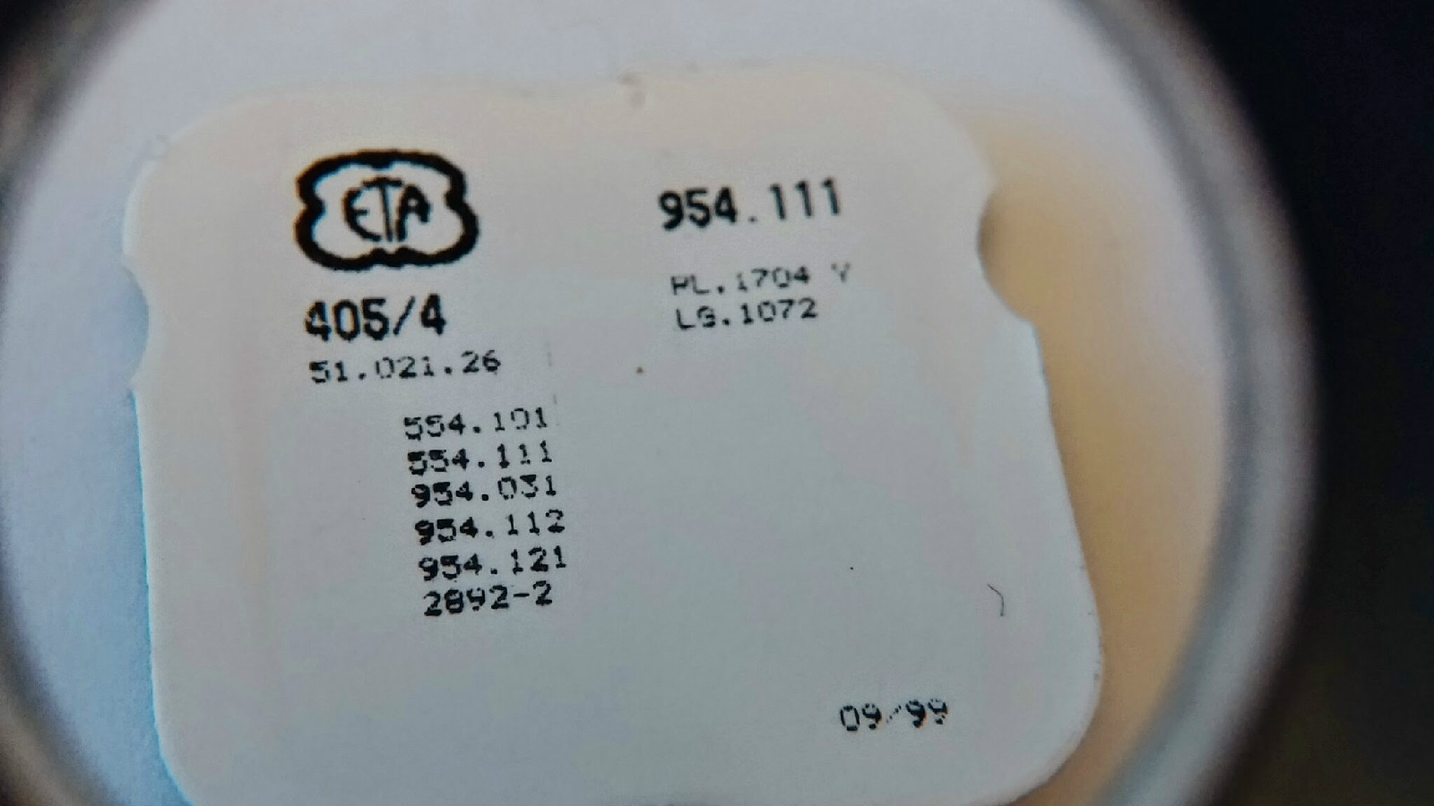 ETA 2892-2 405-4, Male Winding Stem, NOS, Factory Sealed, Short, watch parts