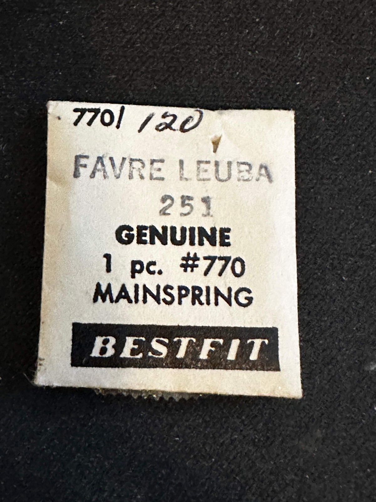 BESTFIT Mainspring 770 / 120 for Favre Leuba caliber 251 – Alloy