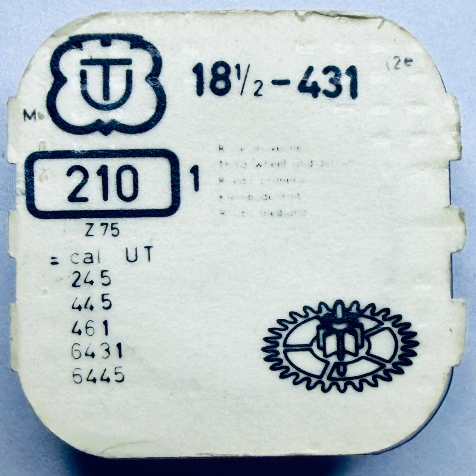 UT 431 – Third Wheel & Pinion – 210