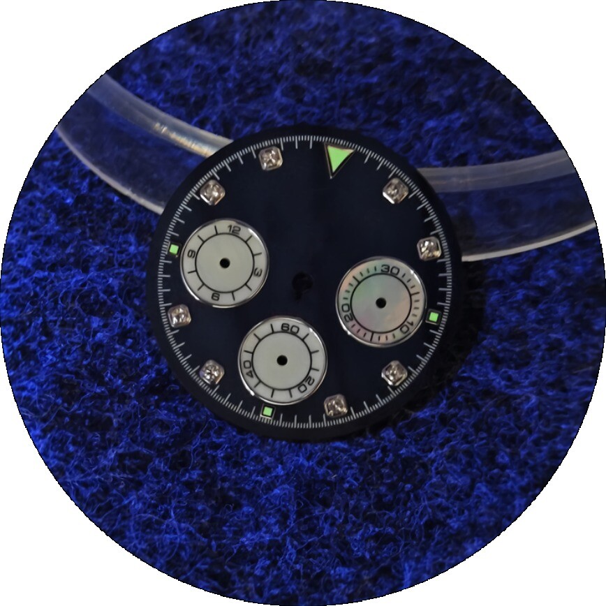 VK63 Dial 29.5mm Shell Dial Black and White Gray for VK63 Movement Watch Dial