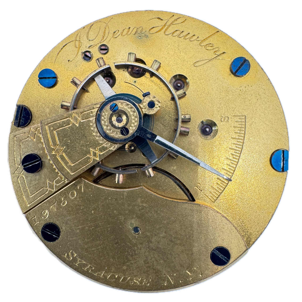 Antique 18s Hampden Mechanical Hunter Pocket Watch Movement Hawley Syracuse N.Y.