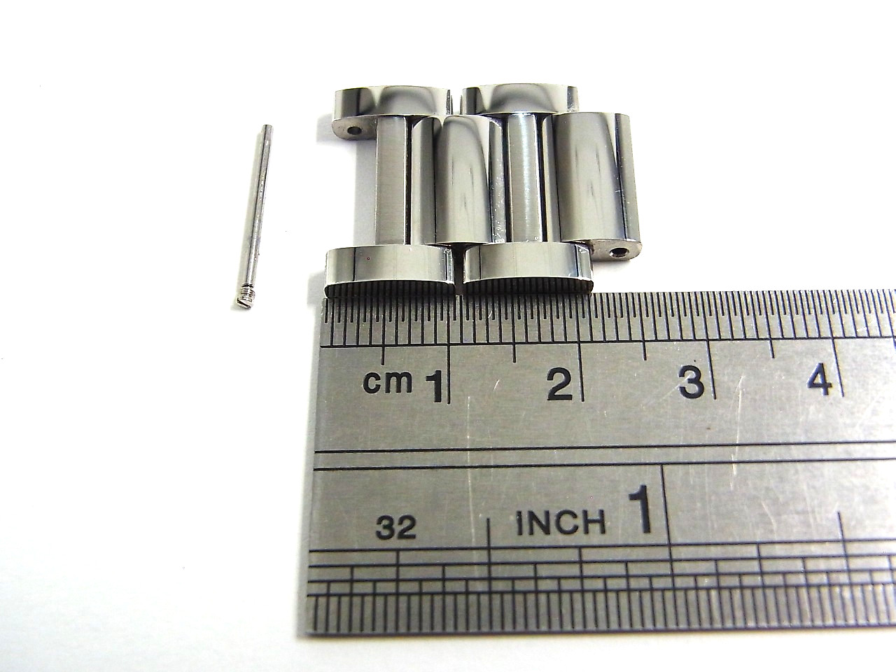 Cartier Tank Must 19mm 4323 WSTA0052 LM Genuine SS Link Watch Band 2pcs set Mint
