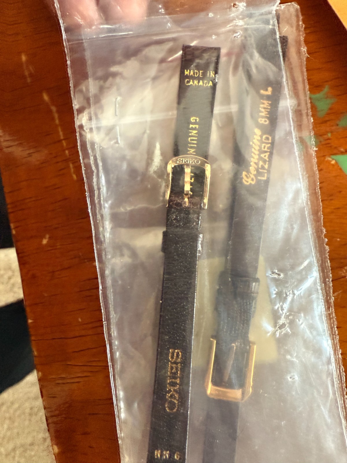 NEW Vintage 1980’s Seiko Ladies Lizard Watch Band and buckle Brown # 617204 8mm