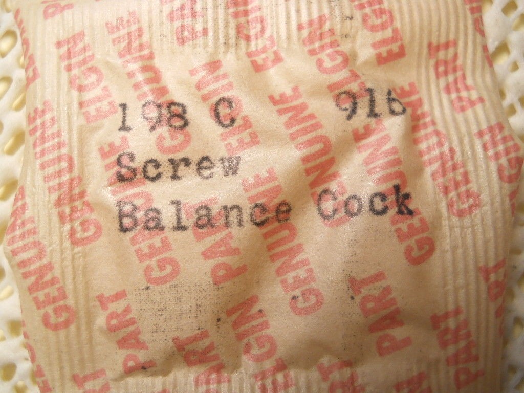 ELGIN 916 NOS Factory Replacement Watch PART #198C – COCK BALANCE BRIDGE SCREW
