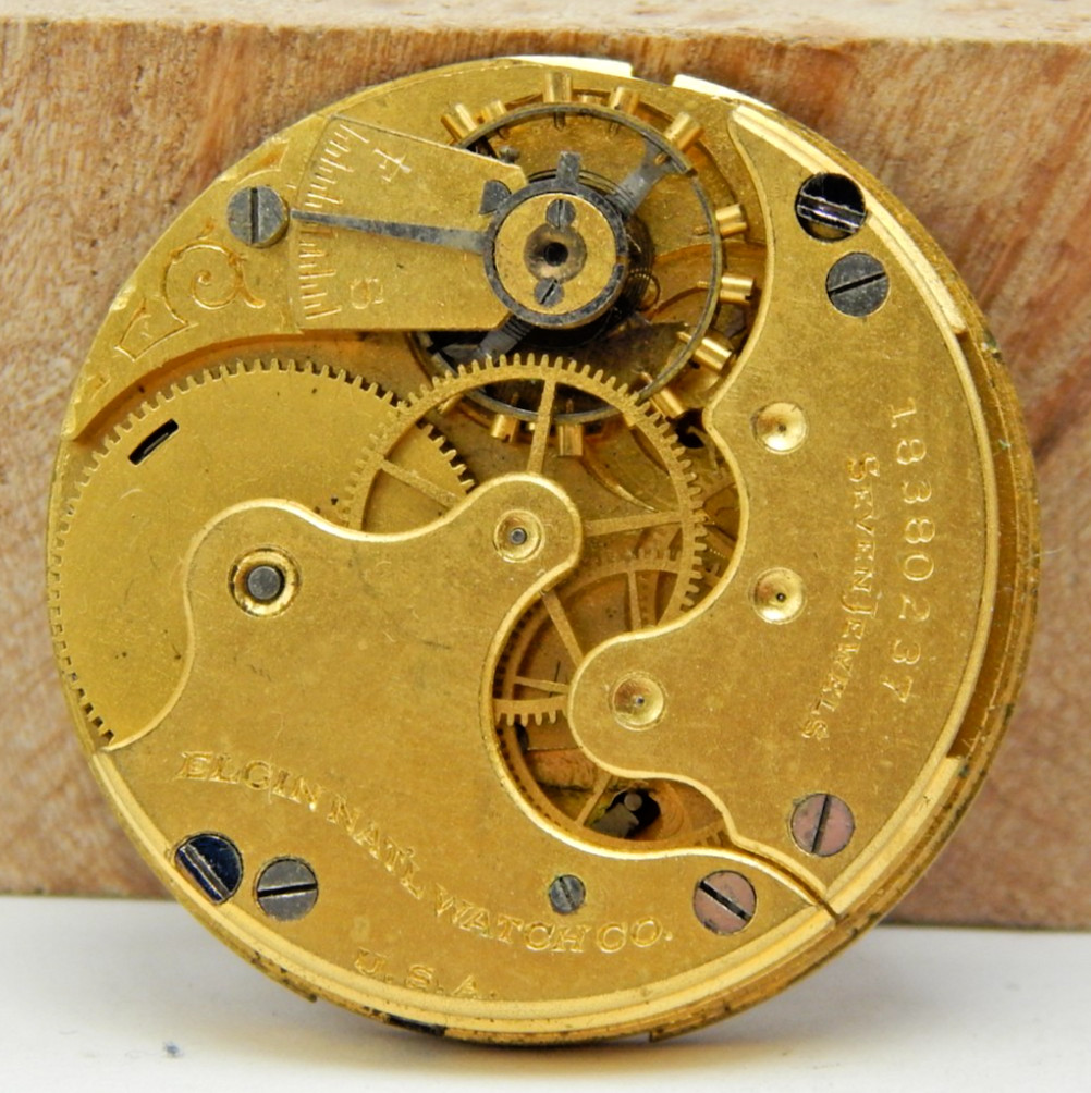 Antique 1915 Elgin 289 6 size 7 jewel hunting pocket watch movement with dial