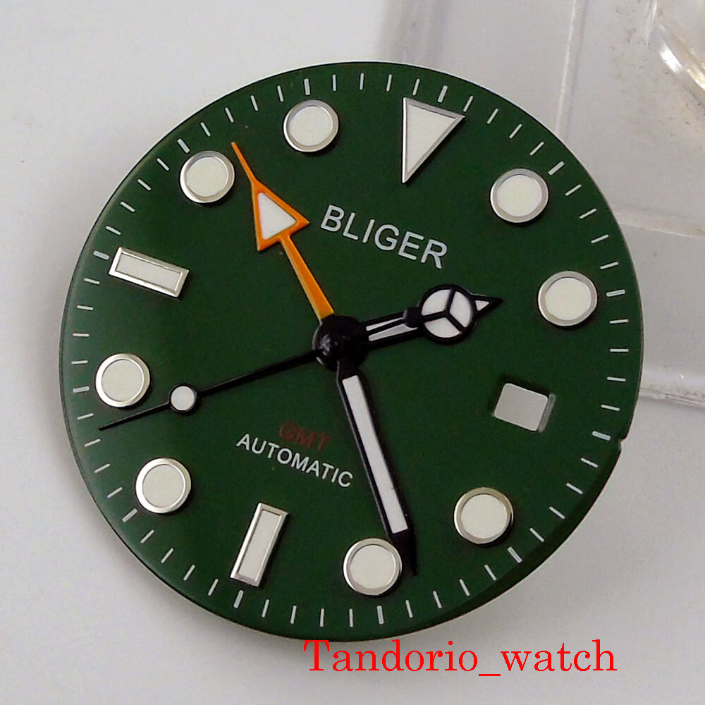 Sterile Watch Dial Hands Fit GMT mingzhu 3804 Automatic Movement Luminous Marks