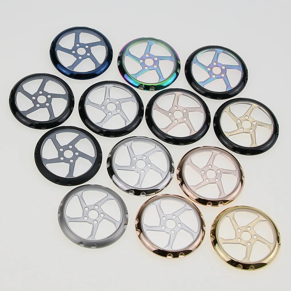 10ATM Watch Caseback 316L Stainless Steel Sapphire Glass Rotor Rim For SKX007