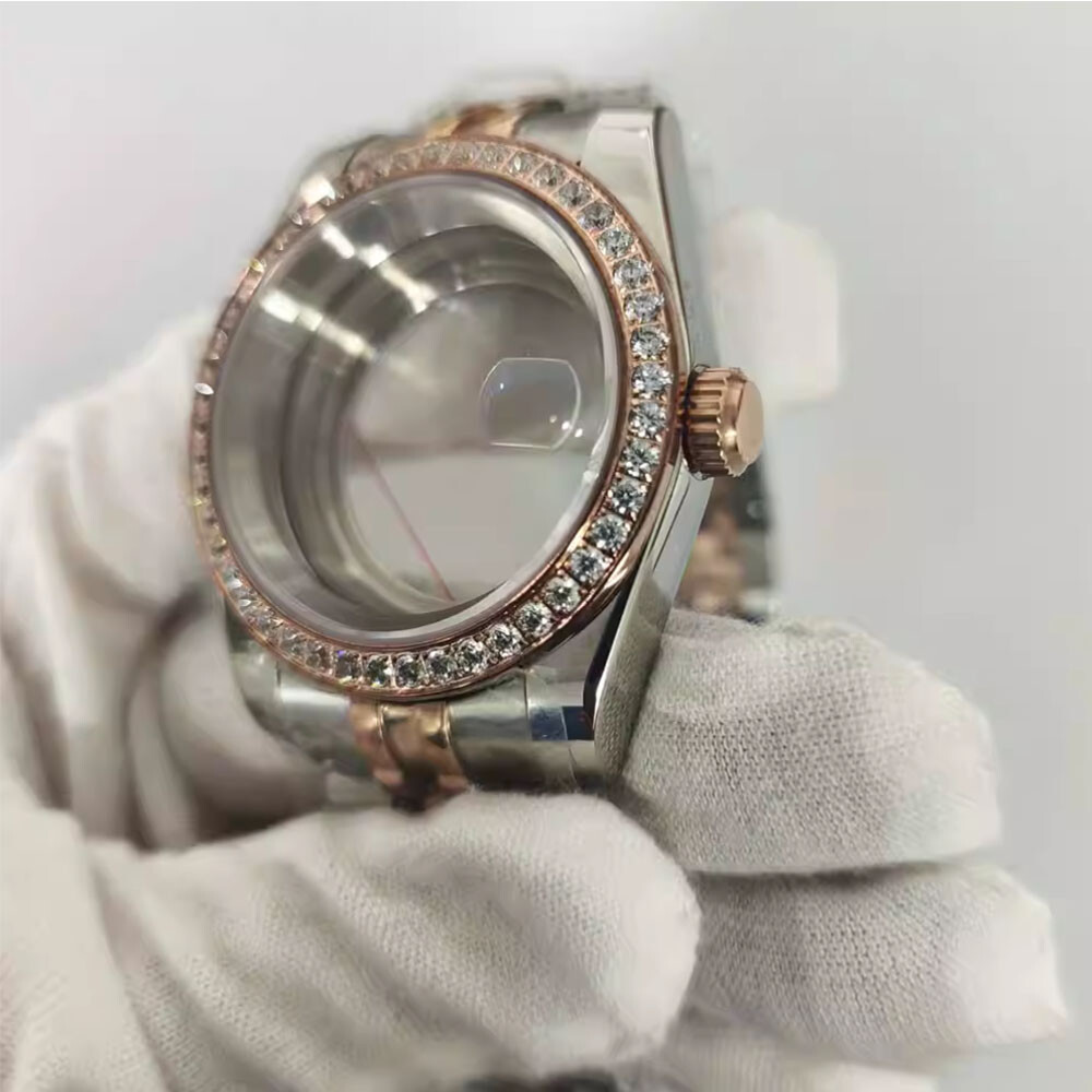 36/39MM Translucent Back Steel Watch Case + Strap for NH35/NH36/4R/7S Movement