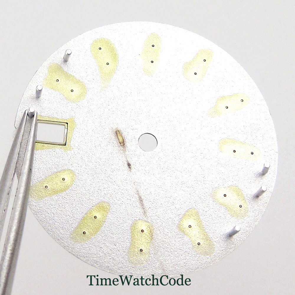 29mm Watch Dial Face Fit for NH35 NH36 Movement 3H 3.8H 4.1H Crown Green Lume
