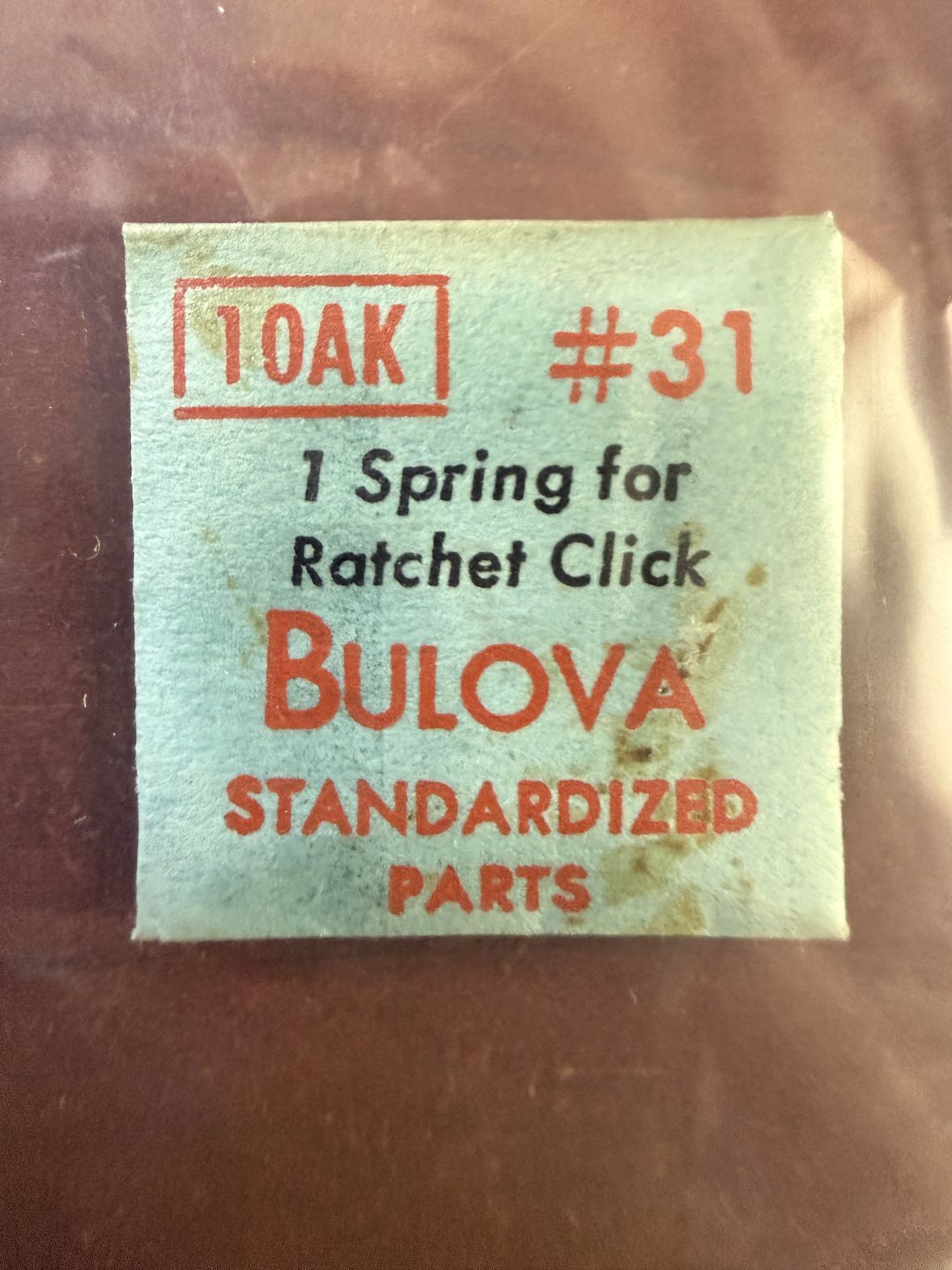 Bulova 10AK Spring For Ratchet Click #31 NOS Genuine Vintage Watch Part NEW
