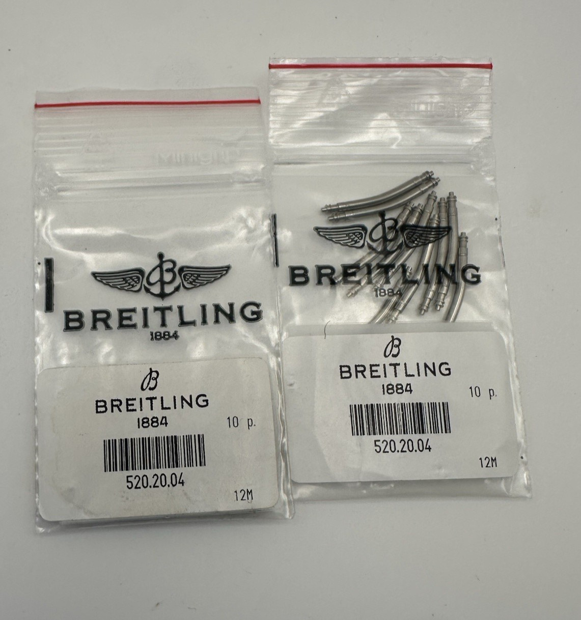 AUTHENTIC 2 PCS Breitling 20mm CURVED Spring Bar for Straps – # 520.20.04