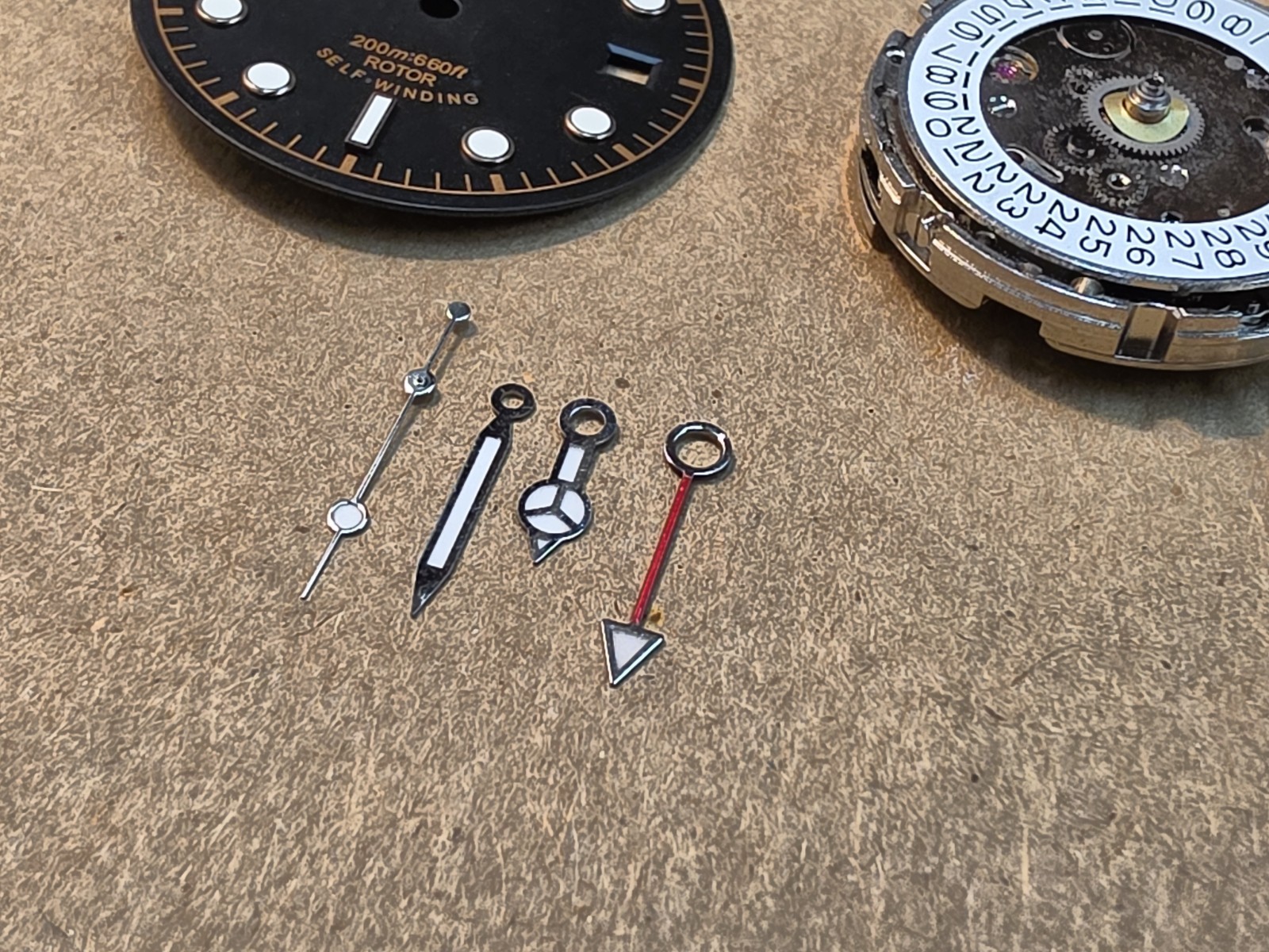 NOS Date GMT Automatic Watch Movement With 30.5mm Dial & 4 Hands