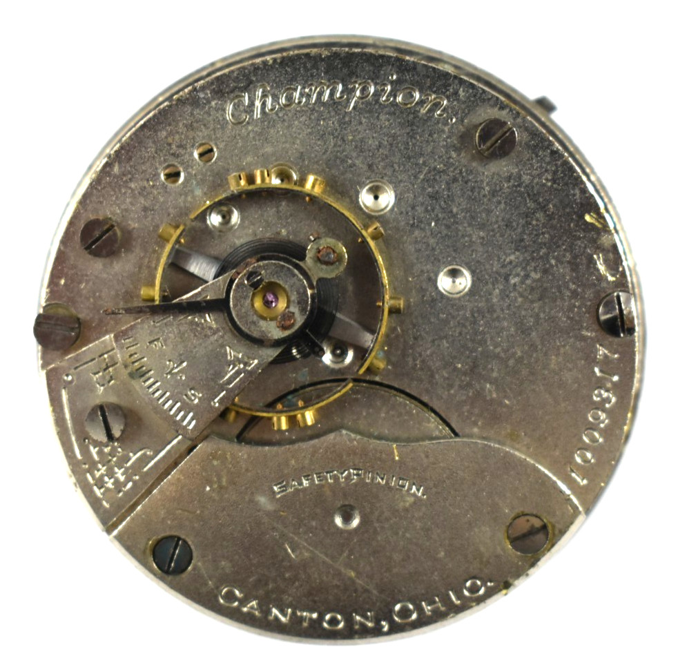 Vintage Hampden Champion 18s 7J Hunting Pocket Watch Movement lot.wz
