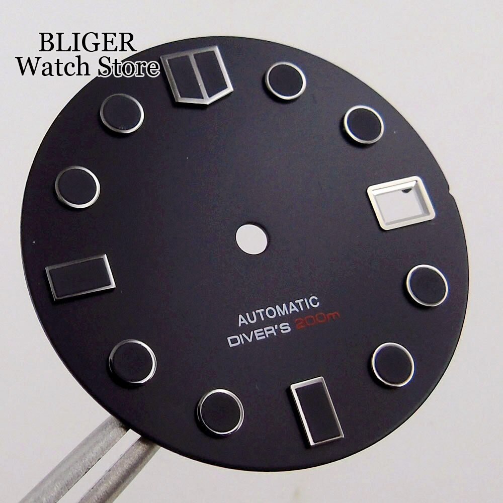 29mm Fit NH35 NH35A Watch Dial Black White Men Watch Lume Parts Accessories Set