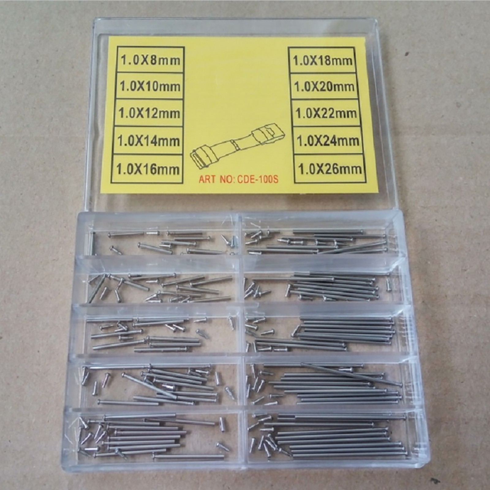 1.0mm Thick 8mm-26mm Tube Friction Pin Spring Bar for Watch Band Clasp Buckle B