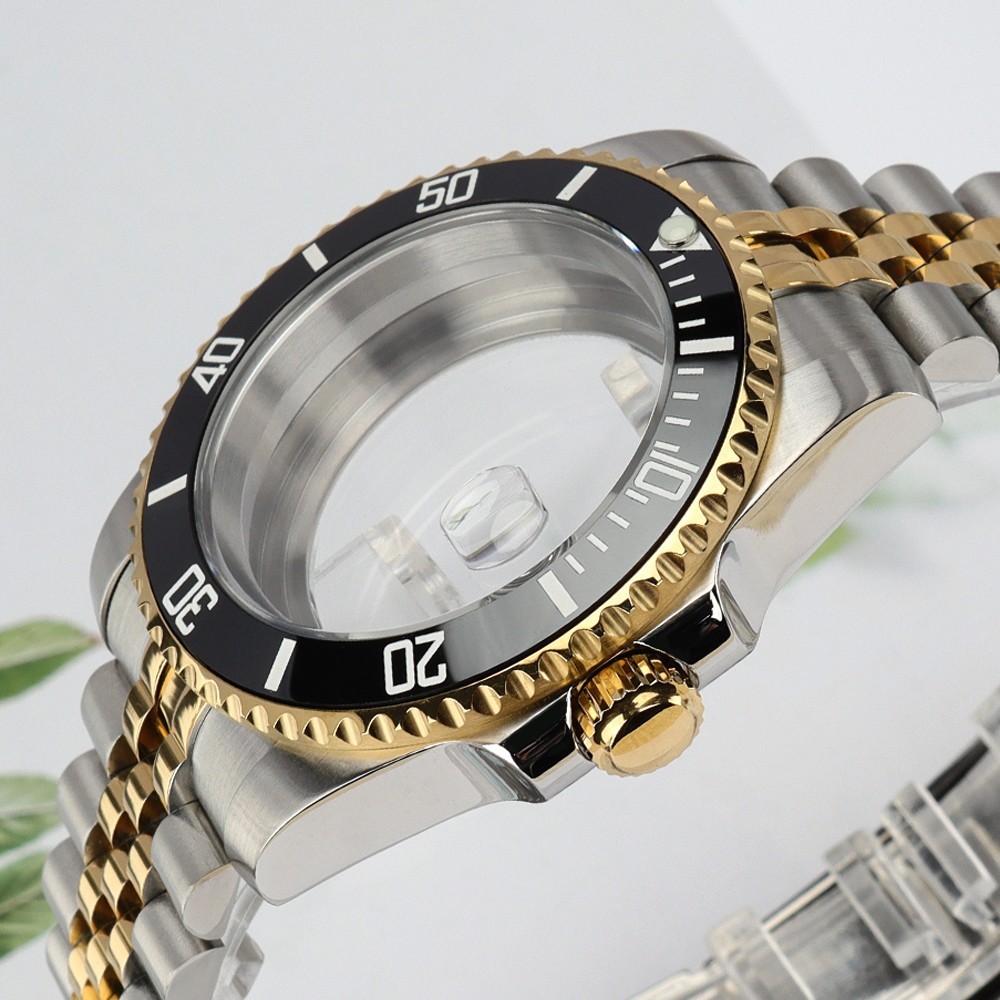 Sapphire Oyster Yacht 40mm Retro Watch Cases Bracelet 10ATM For Seiko NH35 NH38