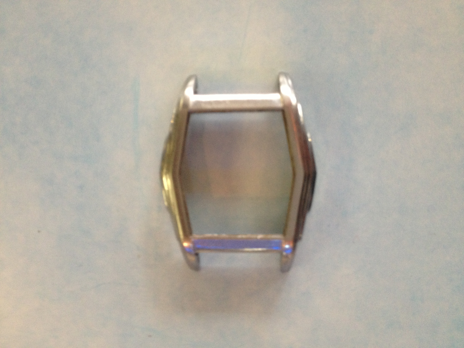 VINTAGE STAINLESS STEEL SILVER-TONE WATCH CASE 23mm x 26mm (TOP ONLY) PARTS