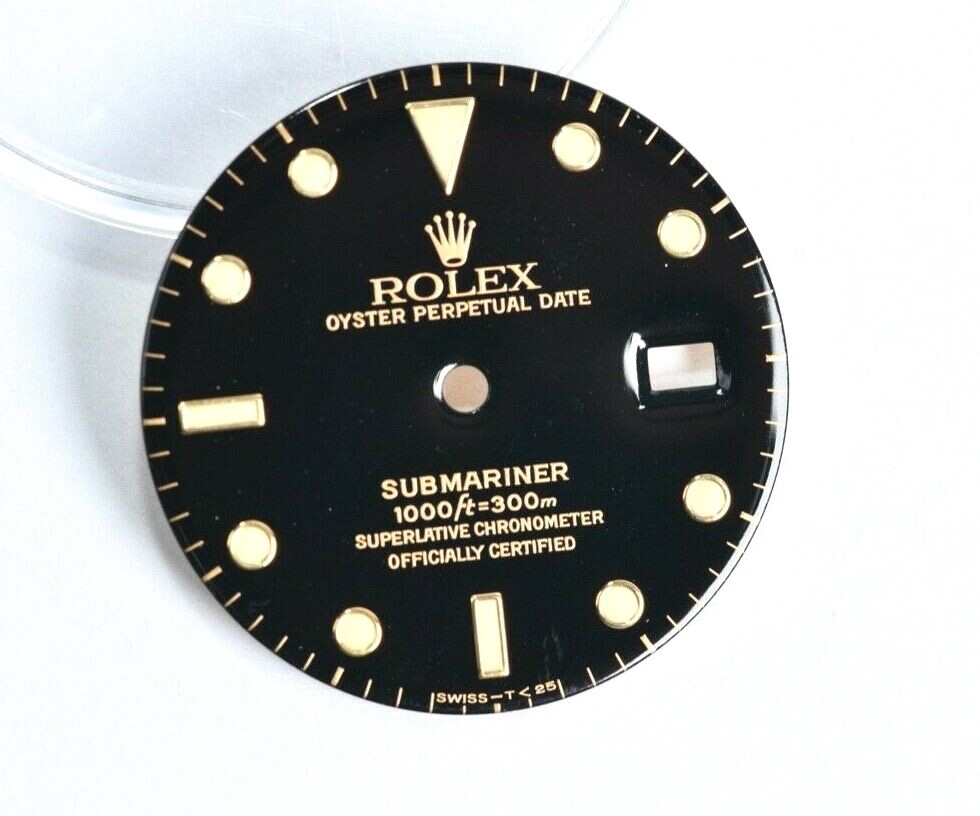 Rolex Dial 1680 18K Glossy Black Mint Nice Patina