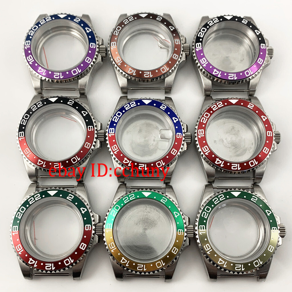 40mm Watch Case Titanium Bezel Sapphire Fit NH34 NH35 NH36 ETA 2824 MIYOTA 8215