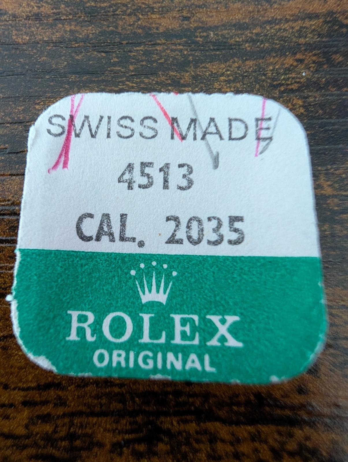 ROLEX-HOUR WHEEL-FACTORY SEALED-CALIBER 2035 PART 4513