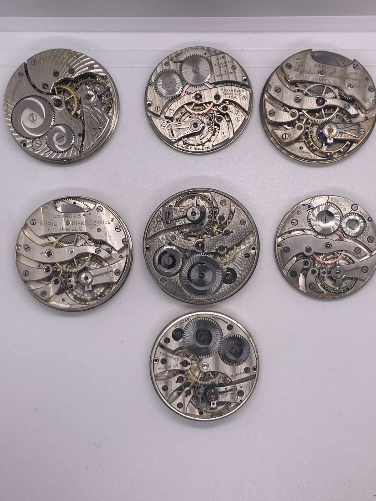 Lot of Pocket Watch Movements Rockford, South Bend & More Parts Lot.