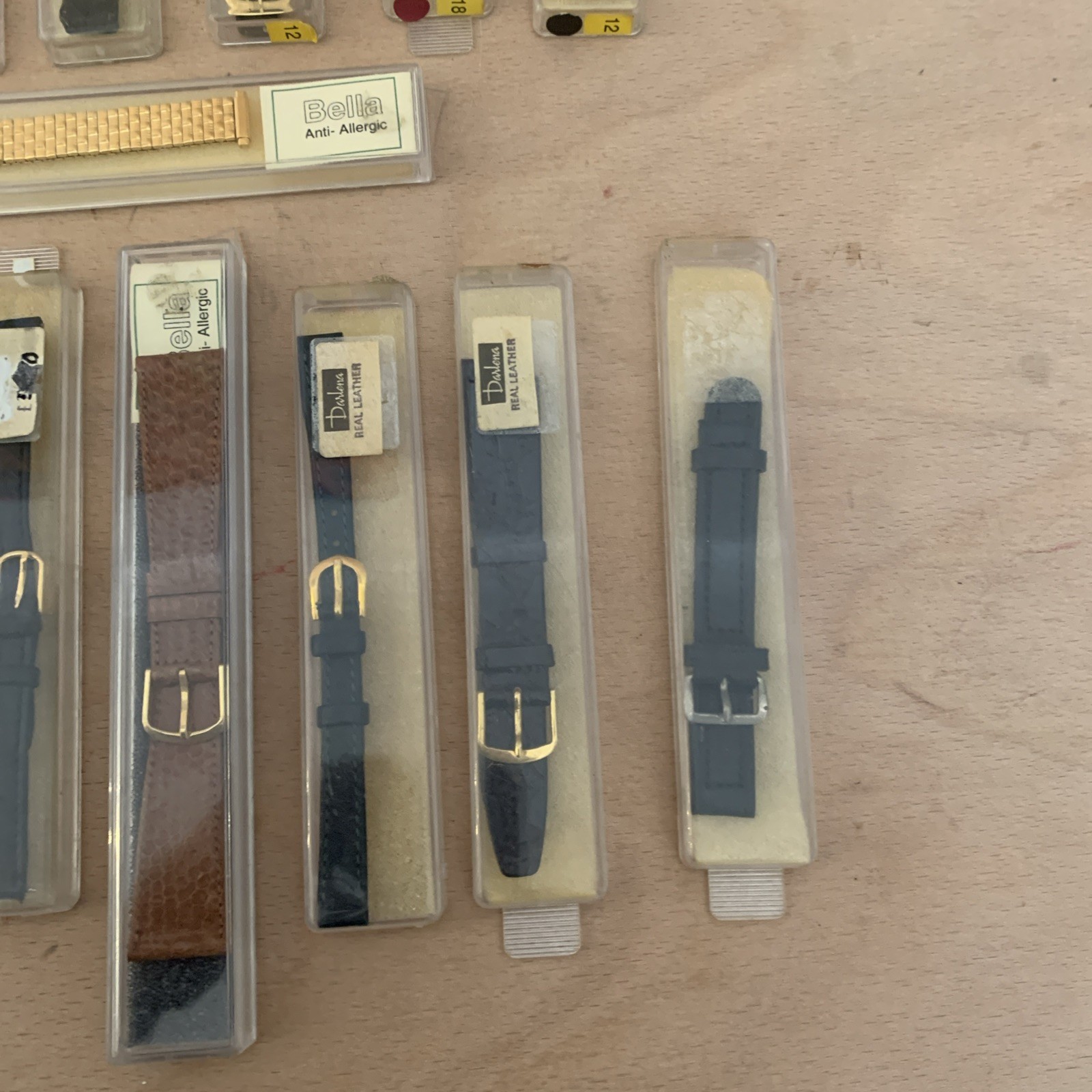 Darlena X 15 Vintage Watch Straps New Old Stock Leather & 3 Hard Plated Gold