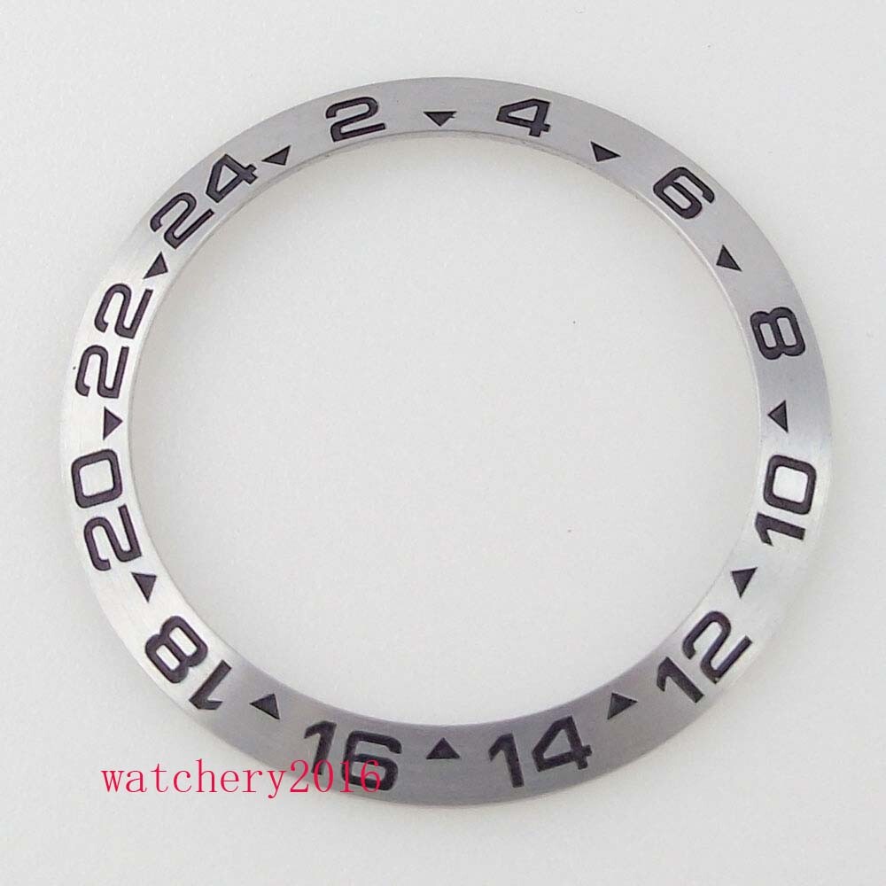Brushed 38mm silver Steel alloy bezel insert fit 40mm submariner SKX 007 watch