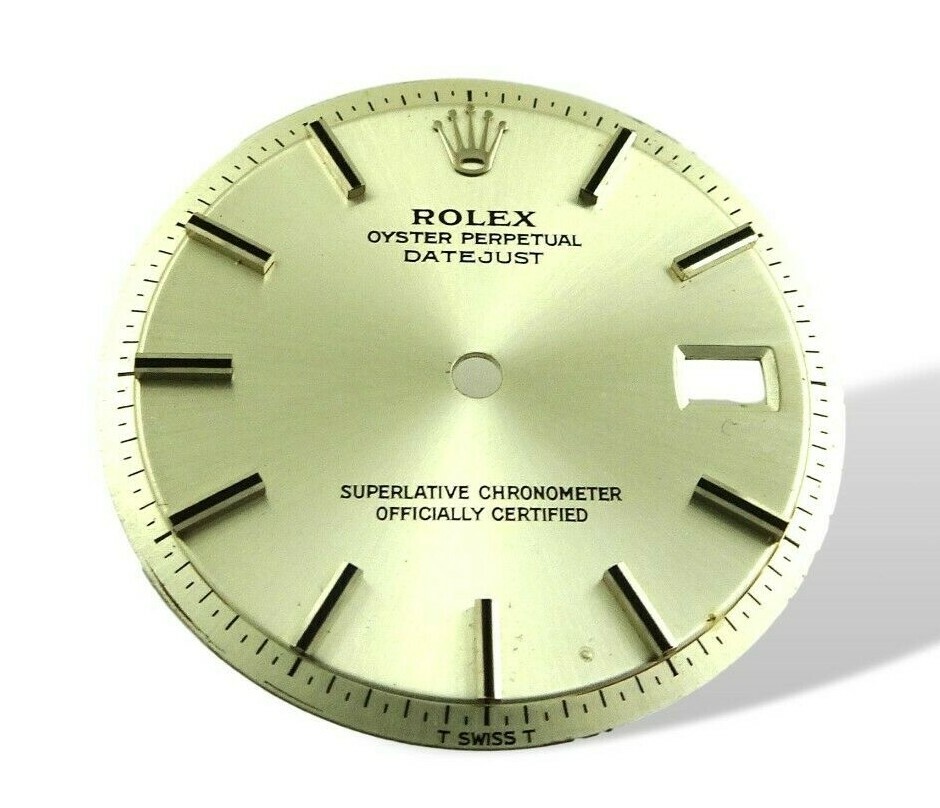 Non Quick Set Rolex Datejust Light Silver Watch Dial Slowset 1601 1603 1600