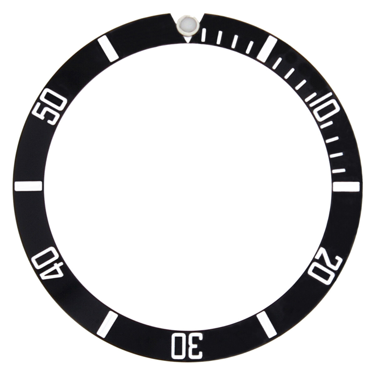 BEZEL INSERT FOR 44MM CASE OF ALPHA SUBMARINER DIVER AUTOMATIC BLACK TOP QUALITY