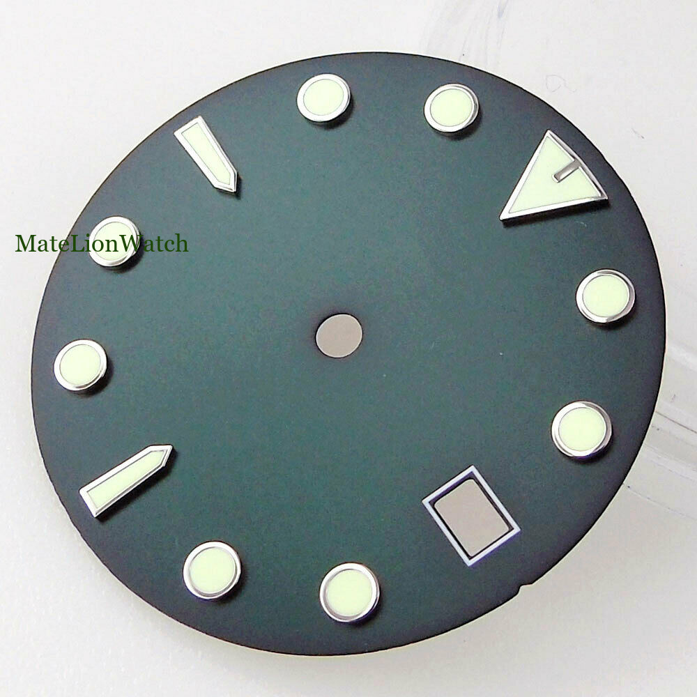 29mm For NH35/NH35A Sterile Watch Dial Date Window Black/Blue/Green 3/4 o’clock