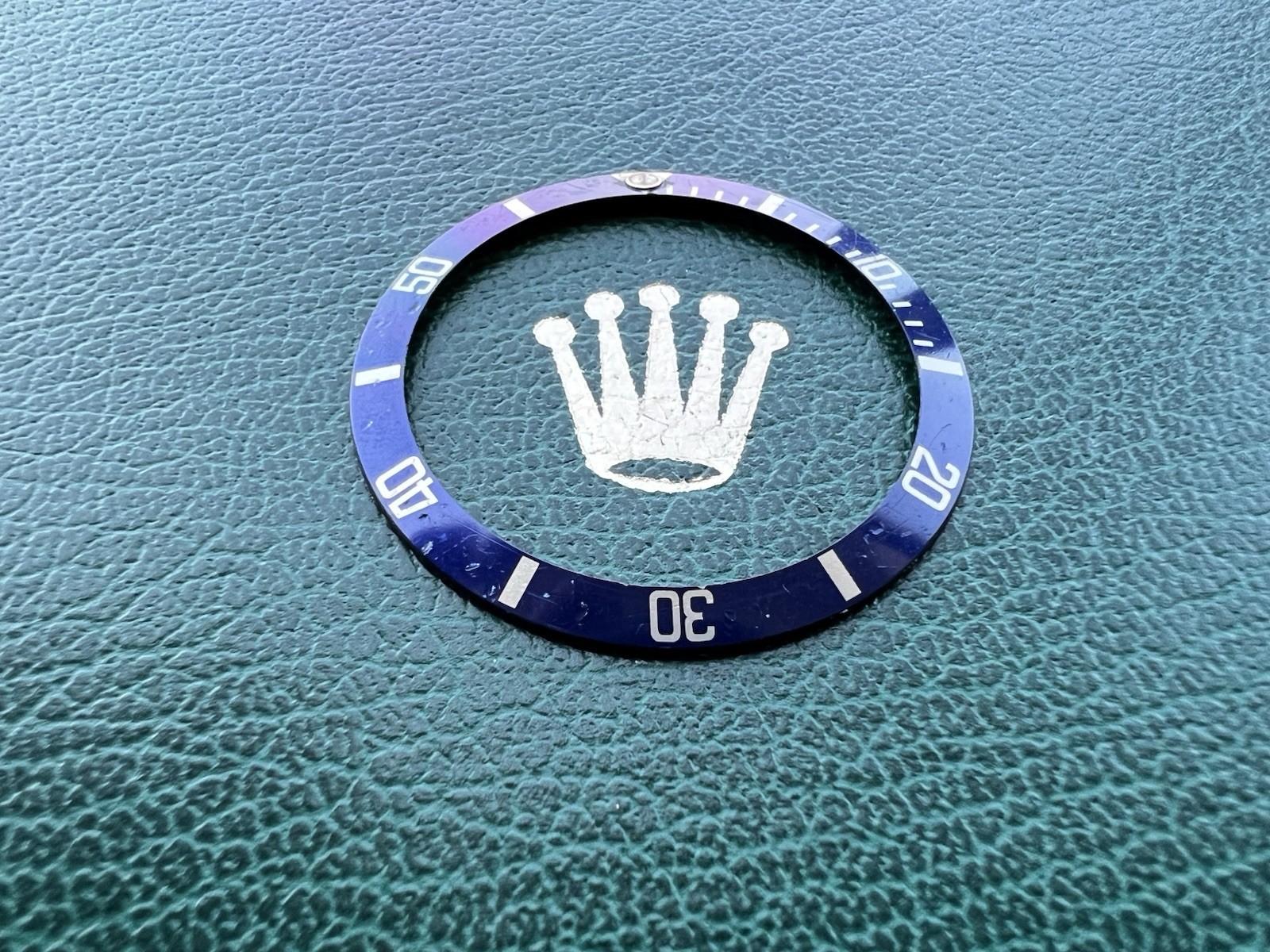 Genuine Rolex Submariner 16803 16613 16808 Flat 4 Blue Silver Bezel Insert #1533