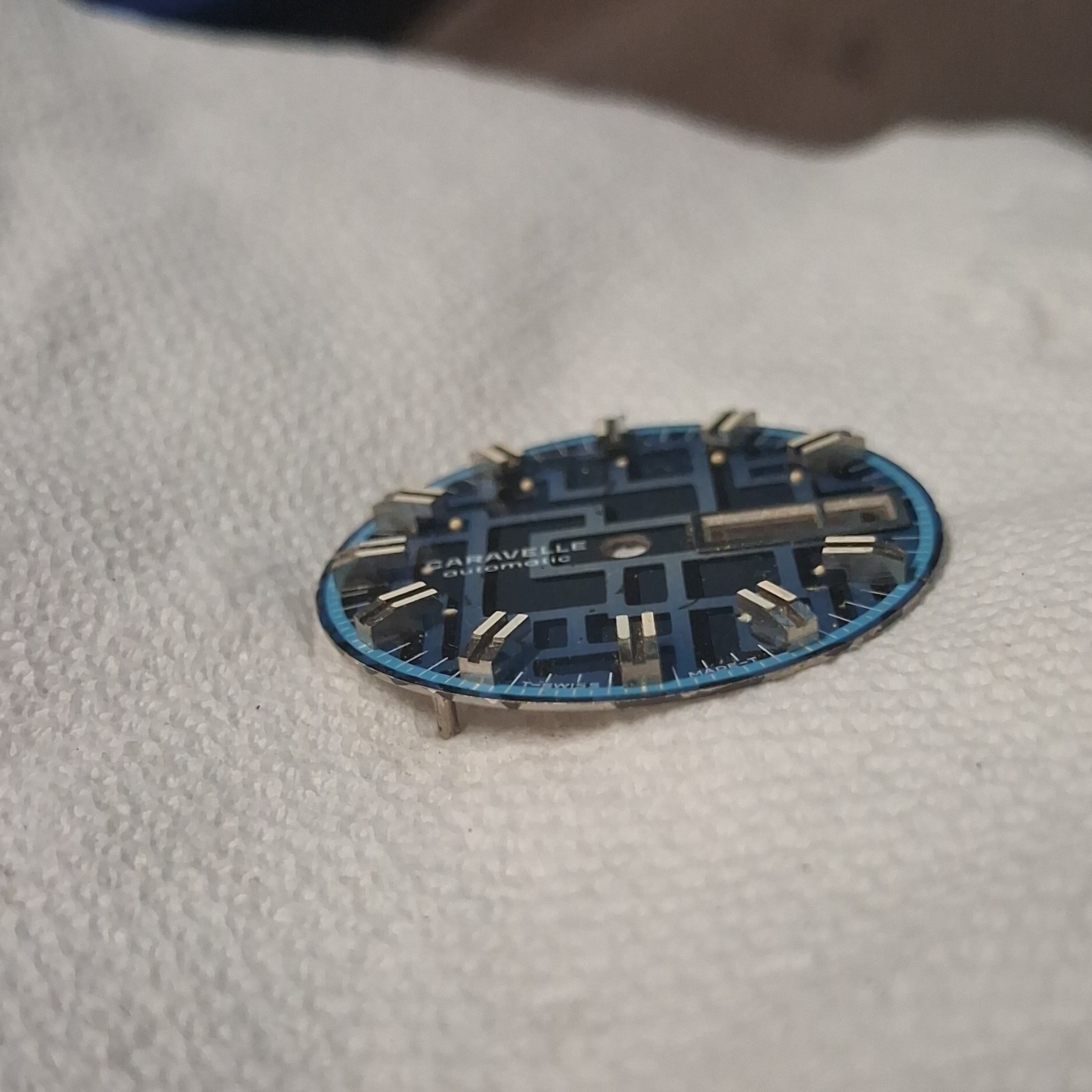 Caravelle Blue/Black Watch Dial, Non-Numeric Hour Marks, Fits Caravelle