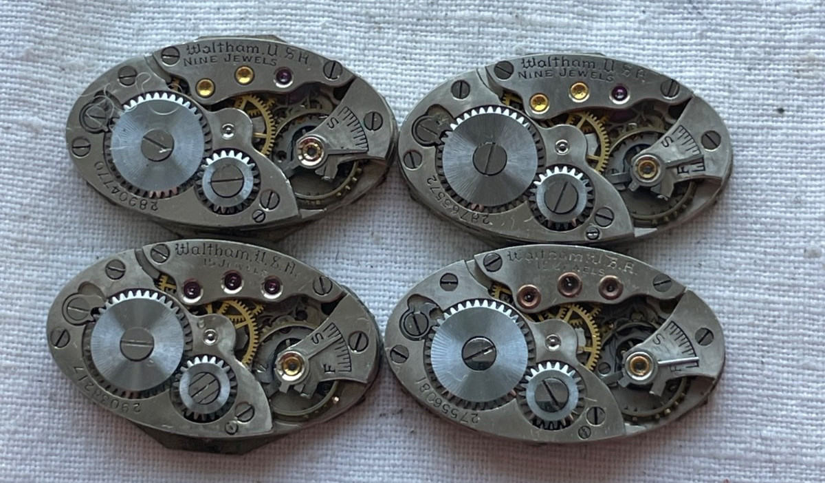 4 movements for women watches Waltham FOR PARTS – AS IS