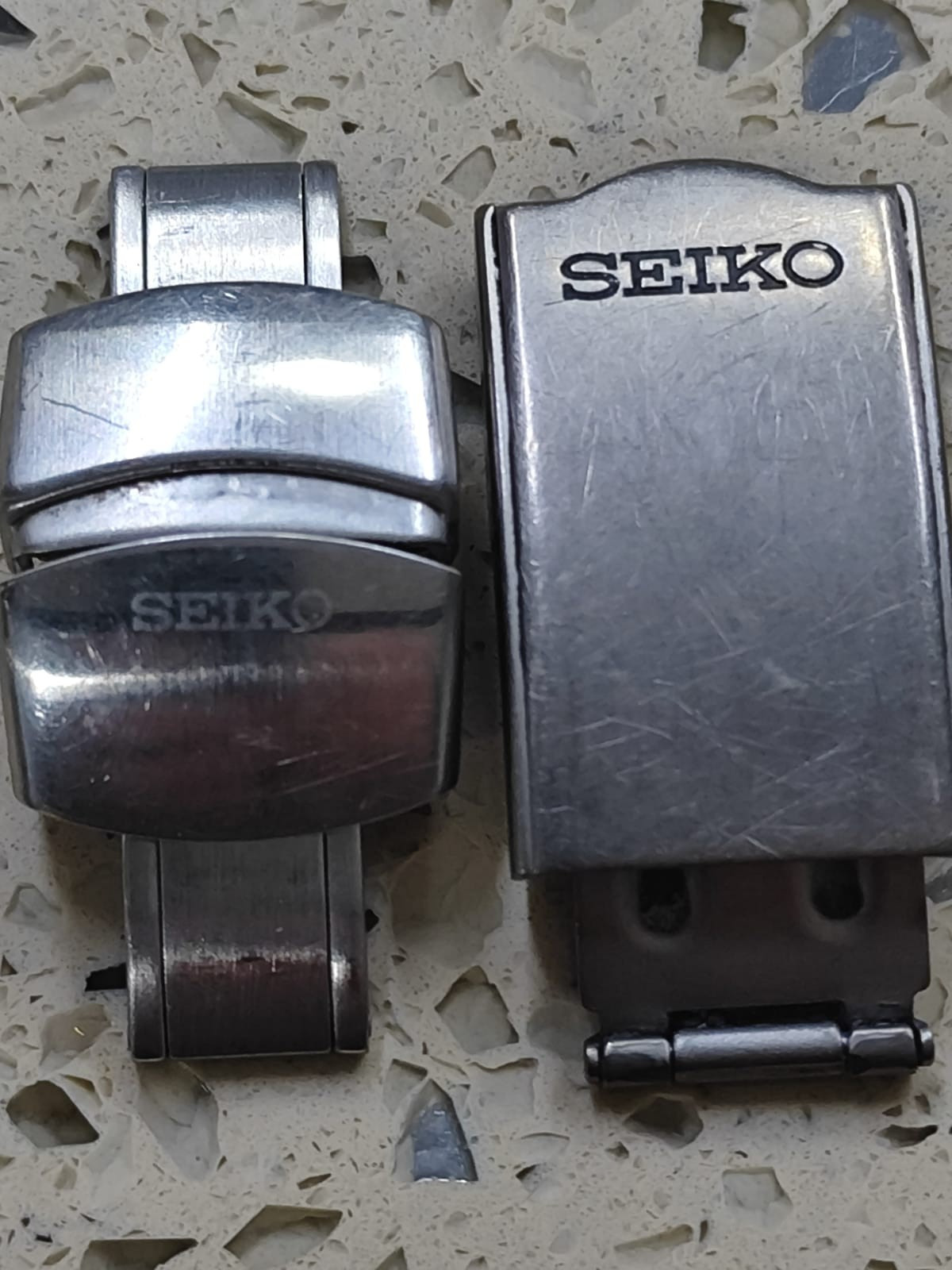 Vintage SEIKO Part Lot Buckel Steel & Titanium for band 18 MM japan Original