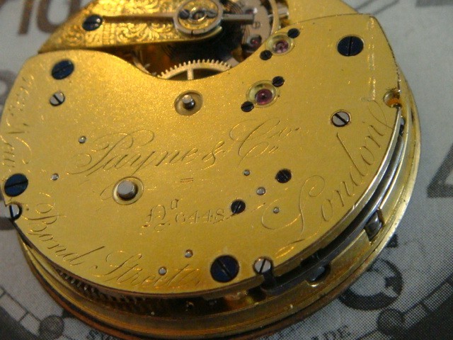 Payne & Co & Joseph Heming movement dial & hands donor spares project London W1