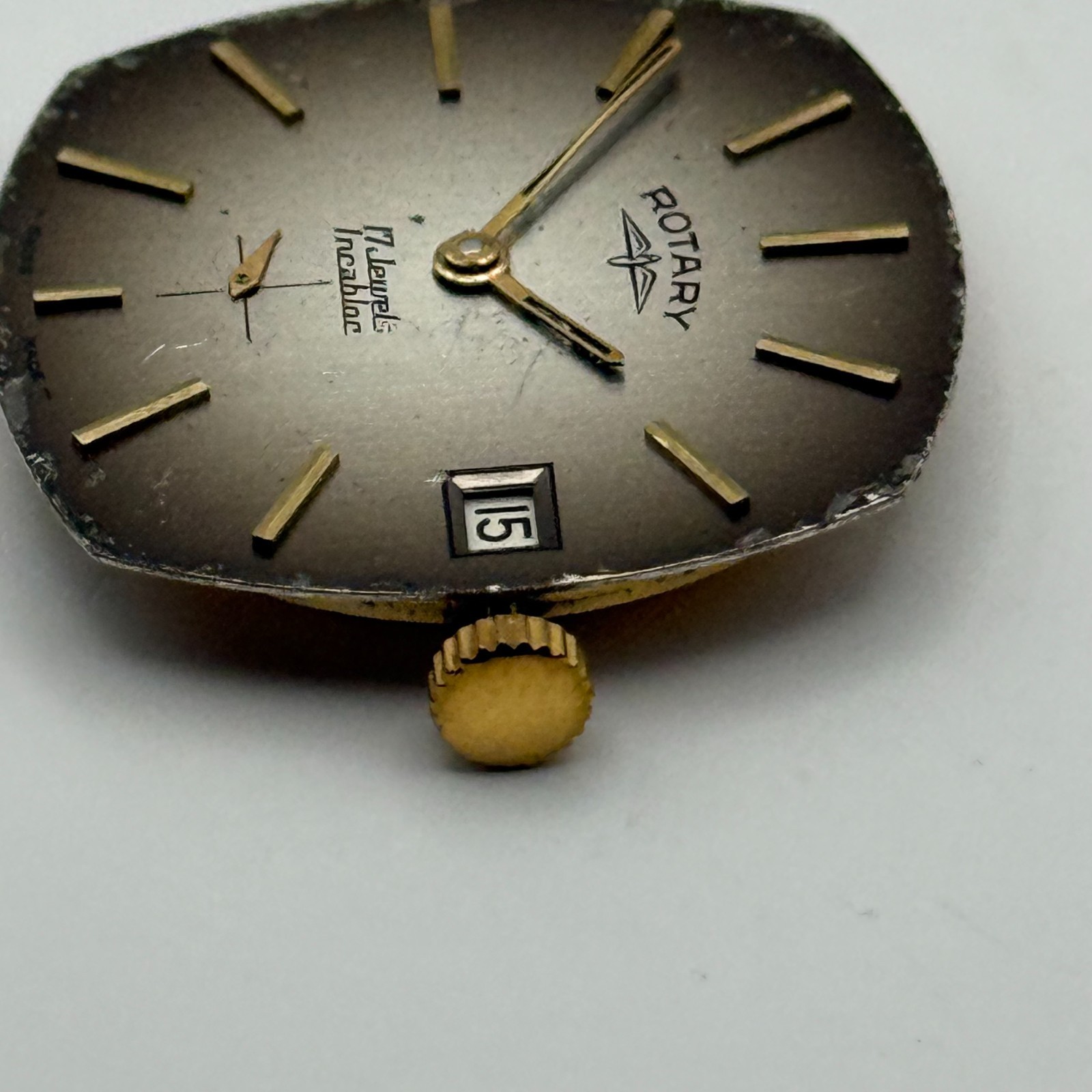 Peseux 7056 Watch Movement Rotary 17 Jewels Incabloc Date Manual Wind Parts 26mm