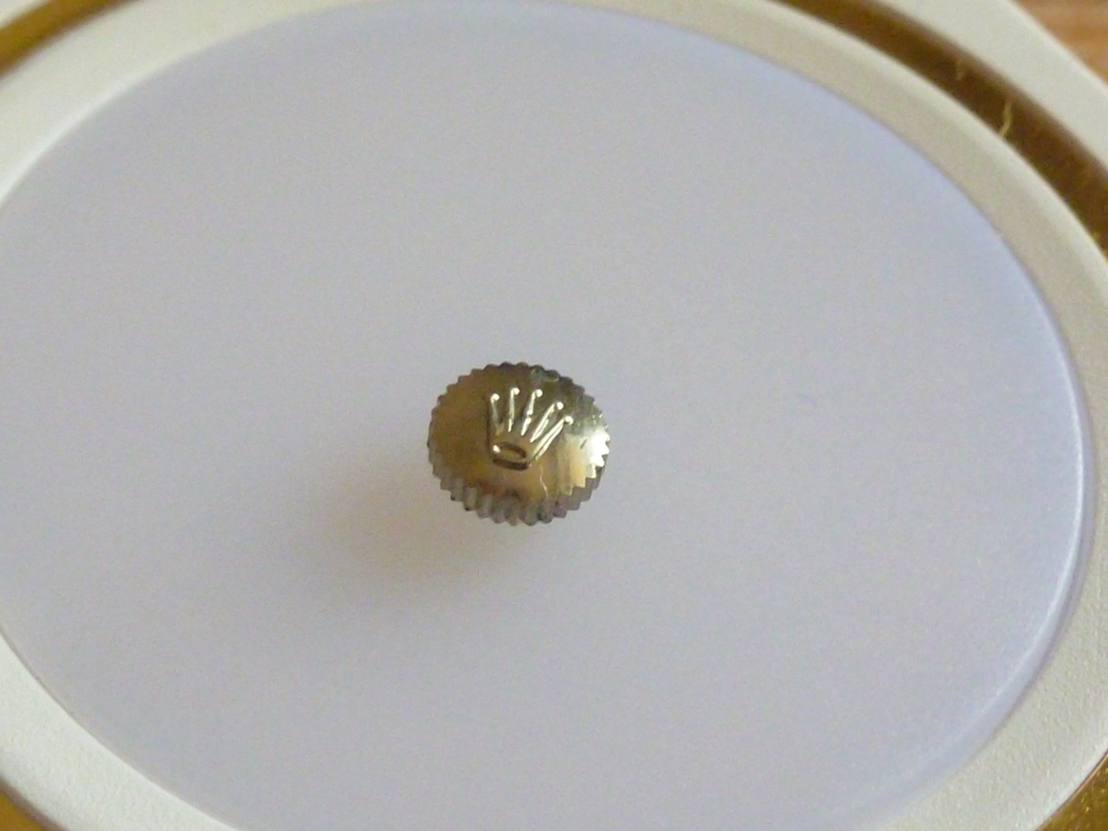 Genuine Rolex Cellini White Gold Crown 4.5mm Width & 2.3mm Thickness New Old