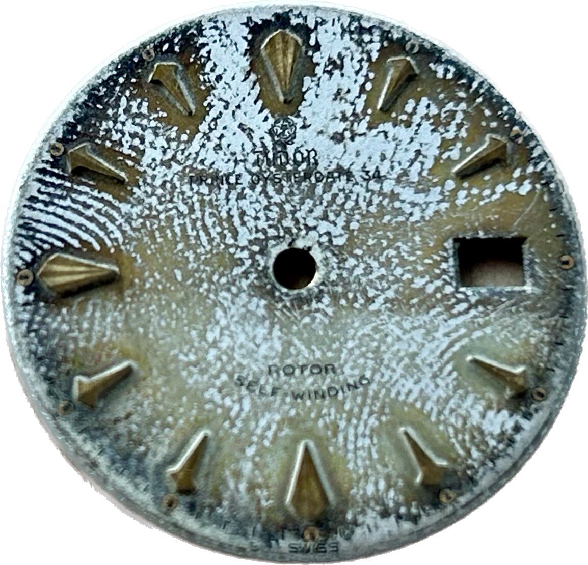 VINTAGE ROLEX TUDOR FINGERPRINT TROPICAL DIAL ALL WRITING for OP DATE 34 Cal 395