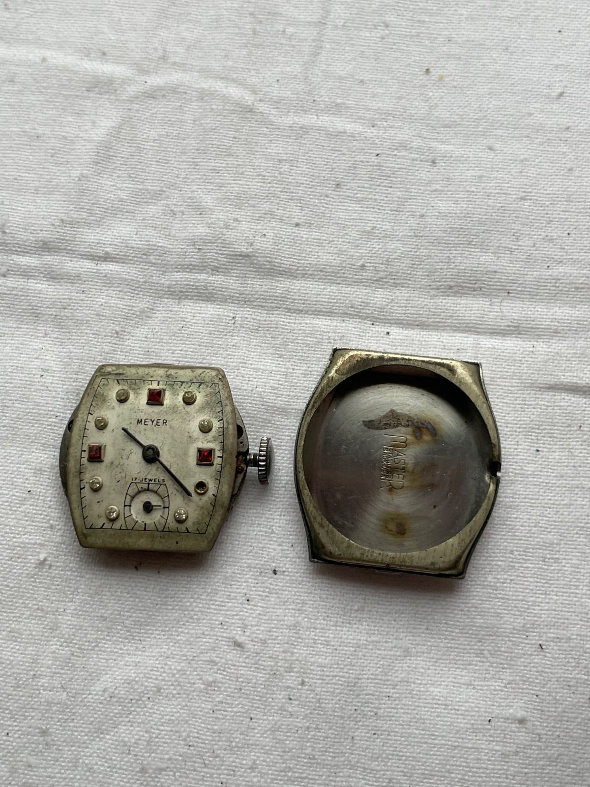 Meyer – Crawford with ruby dial – movement for mens watch AS IS – lot 0604