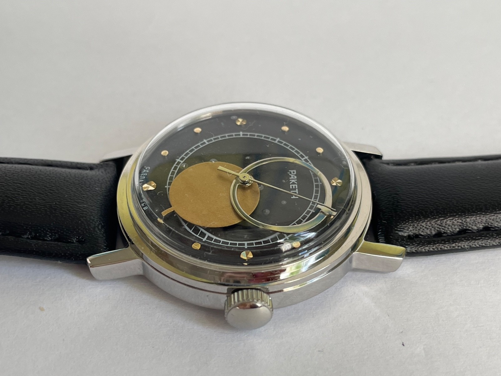 RAKETA KOPERNIK day 2609 H mechanism USSR new case steel mans wristwatch