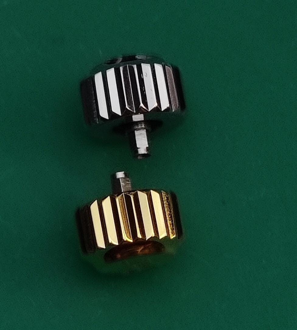 Best-fit 6.6 mm Steel / Gold Screw crown for Breitling SuperOcean A17360 etc