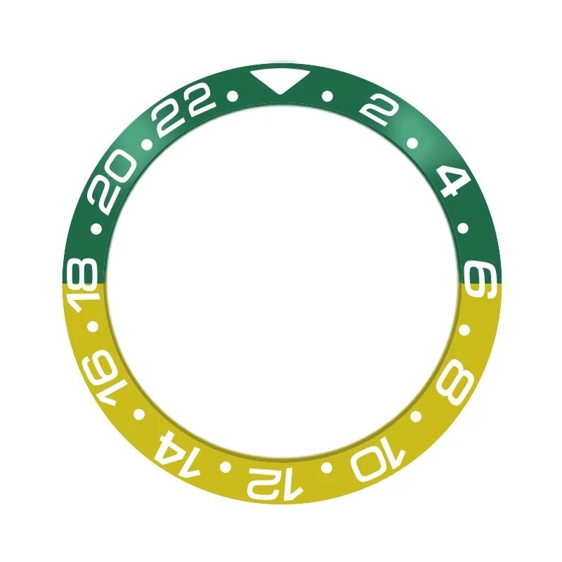38mm Watch Case 3M Bezel Insert Aluminum for 40mm Watch Case GMT Yellow Green